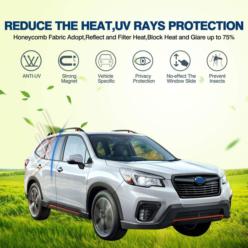 Mixsuper Custom Fit Window Shades for Subaru Forester 2019-2024 Folding Side Window Sunshade Sun Protection Glare and UV Visor Keep Your Vehicle Cool 6 PCS - Image 2